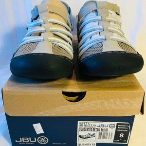JBU by Jambu Womens Jetty Flat LIGHT GREY/STONE BL